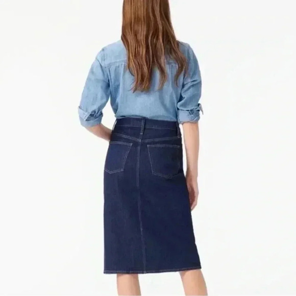 J. Crew Indigo Blue Denim Skirt - Picture 2 of 9